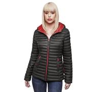 MARIKOO Damen Steppjacke Übergangsjacke gesteppte Jacke mit Kapuze Frühjahr Stepp B857 [B857-Asr-Anthrazit-Gr.XL]