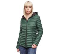 MARIKOO Damen Steppjacke Übergangsjacke gesteppte Jacke mit Kapuze Frühjahr Stepp B857 [B857-Asr-Dunkelgrün-Gr.M]