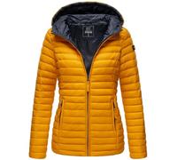 MARIKOO Damen Steppjacke Übergangsjacke gesteppte Jacke mit Kapuze Frühjahr Stepp B857 [B857-Asr-Gelb-Gr.XS]