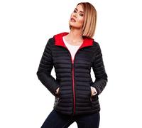 MARIKOO Damen Steppjacke Übergangsjacke gesteppte Jacke mit Kapuze Frühjahr Stepp B857 [B857-Asr-Navy-Gr.M]
