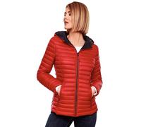 MARIKOO Damen Steppjacke Übergangsjacke gesteppte Jacke mit Kapuze Frühjahr Stepp B857 [B857-Asr-Rot-Gr.S]