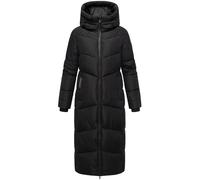 MARIKOO Damen Steppmantel Lang Stepp Wintermantel gefüttert Outdoor warm Winterjacke Parka Kapuze Firella XS - 6XL (DE/NL/SE/PL, Alphanumerisch, XL, Regular, Regular, Schwarz)