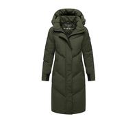 Langer Winter Steppmantel mit abnehmbarer Kapuze "Teonaa 16" Olive M
