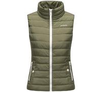 MARIKOO Damen Steppweste Bodywarmer Vegan Weste Übergangsjacke Outdoor Weste Hoher Stehkragen Reimii XS-3XL (DE/NL/SE/PL, Alphanumerisch, L, Regular, Regular, Olive)
