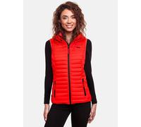 MARIKOO Damen Kapuzenweste für den Übergangs Weste mit Kapuze Steppweste B915 [B915-Hasenp-Neon-Coral-Gr.S]