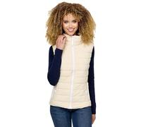MARIKOO Damen Steppweste Übergang Stepp Weste gesteppt leicht B995 [B995-Reimii-Cream-Gr.XXL]