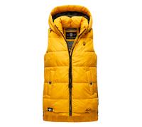 MARIKOO Damen warme Winter Steppweste mit Kapuze Zarinaa Yellow Gr. S
