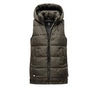 MARIKOO Damen Steppweste Outdoor-Weste mit Abnehmbarer Kapuze Zarinaa Anthracite Gr. S