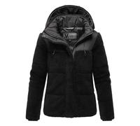 Marikoo Damen Teddy Puffer Jacke mit Kapuze & Reißverschluss - Kaguraa XL