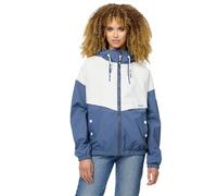MARIKOO Damen Übergangsjacke leichte Herbst Frühling Übergangs Jacke mit Kapuze B993 [B993-Liubk-Dusty-Blue-Gr.L]