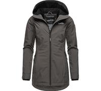 MARIKOO Damen Übergangsjacke leichte Jacke mit Kapuze Honigbeere Anthracite Gr. S