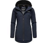 MARIKOO Damen Übergangsjacke leichte Jacke mit Kapuze Honigbeere Navy Gr. M
