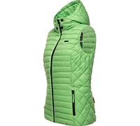 MARIKOO Damen Übergangsjacke leichte Steppweste mit abnehmbarer Kapuze Hasenpfote Jade Green Gr. XS