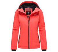 MARIKOO Damen Frühjahr Übergangs Jacke leicht gefüttert Kapuze kurz B862 [B862-Brombeer-CoralPink-Gr.L]