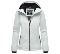 MARIKOO Damen Frühjahr Übergangs Jacke leicht gefüttert Kapuze kurz B862 [B862-Brombeer-Iceblue-Gr.L]