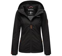 Marikoo Damen Übergangsjacke leichte wind- und wasserabweisende Jacke mit Kapuze Schwarz M