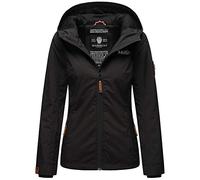 MARIKOO Damen Übergangsjacke Outdoor Windbreaker Regenjacke Fleece Jacke Gefüttert Kapuze XS - XXL BROMBEERE (DE/NL/SE/PL, Alphanumerisch, L, Regular, Regular, Schwarz)