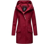 MARIKOO Damen Übergangsjacke Softshellmantel atmungsaktiv mit Kapuze Mayleen Bordeaux Gr. M