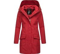 MARIKOO Damen Übergangsjacke Softshellmantel wasserdicht atmungsaktiv mit Kapuze Mayleen Dark Red Gr. XXL
