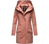 MARIKOO Damen Softshell Jacke lang Outdoor Mantel Parka wasserdicht mit Kapuze Mayleen Terracotta Gr. 3XL