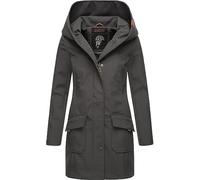 MARIKOO Damen Softshell Jacke lang Outdoor Mantel Parka wasserdicht mit Kapuze Mayleen Anthracite Gr. M