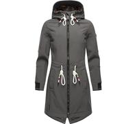 MARIKOO Damen Übergangsjacke Softshellmantel mit Kapuze Mount Furnica Anthracite Gr. S