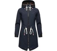 MARIKOO Damen Übergangsjacke Softshellmantel mit Kapuze Mount Furnica Navy Gr. M