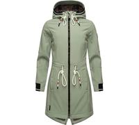 MARIKOO Damen Übergangsjacke Softshellmantel mit Kapuze Mount Furnica Smokey Mint Gr. 3XL