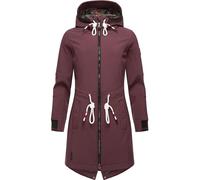 MARIKOO Damen Übergangsjacke Softshellmantel mit Kapuze Mount Furnica Wine Gr. XL