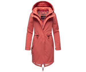 MARIKOO Damen Übergangsjacke Softshellmantel mit Kapuze Mount Presanella Rouge Gr. XL