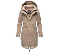 MARIKOO Damen Übergangsjacke Softshellmantel mit Kapuze Mount Presanella Taupe Grey Gr. 3XL