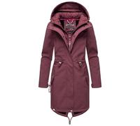 MARIKOO Damen Übergangsjacke Softshellmantel mit Kapuze Mount Presanella Wine Gr. 3XL