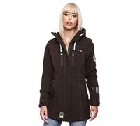 MARIKOO Damen Übergangsjacke Softshellmantel mit Kapuze Zimtzicke Chocolate Gr. XS