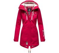 MARIKOO Damen Übergangsjacke Softshellmantel mit Kapuze Zimtzicke | Länge: po-bedeckend | Wärmegrad 2 von 3 - wärmendes Softshell | Mantel mit 7.000 mm Wassersäule, atmungsaktiv