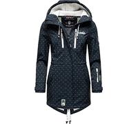 MARIKOO Damen Übergangsjacke Softshellmantel mit Kapuze Zimtzicke Navy Dots Gr. XS