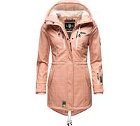 MARIKOO Damen Übergangsjacke Softshellmantel mit Kapuze Zimtzicke Rose Lines Gr. XS