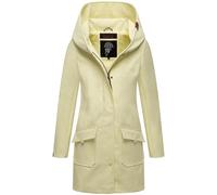 MARIKOO Damen Übergangsjacke Softshellmantel atmungsaktiv mit Kapuze Mayleen Pastel Yellow Gr. XL