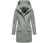 MARIKOO Damen Übergangsjacke Softshellmantel atmungsaktiv mit Kapuze Mayleen Smokey Mint Gr. L