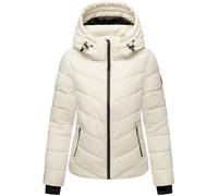 MARIKOO Damen Übergangsjacke Steppjacke Winterjacke gesteppt Herbst Winter Outdoorjacke Kapuze Stehkragen Gefüttert Vegan Samuiaa XS - 3XL (DE/NL/SE/PL, Alphanumerisch, S, Regular, Regular, Offwhite)
