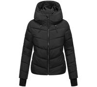 MARIKOO Damen Übergangsjacke Steppjacke Winterjacke gesteppt Herbst Winter Outdoorjacke Kapuze Stehkragen Gefüttert Vegan Yukanii XS - XXL (DE/NL/SE/PL, Alphanumerisch, M, Regular, Regular, Schwarz)