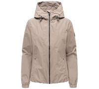 MARIKOO Damen Übergangsjacke (XS-3XL) wasserabweisend, mit Kapuze, 3 Taschen - N134 - TaupeGrey Größe S - Gr.S