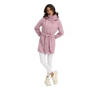 MARIKOO Damen Übergangsmantel (XS-3XL) - Eleganter Mantel mit Taillengürtel, abnehmbarer Kapuze, 2-Wege-Reißverschluss, Warme Jacke Frauen - N047 (M, Lil-Rose)