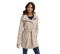 MARIKOO Damen Übergangsmantel (XS-3XL) - Eleganter Mantel mit Taillengürtel, abnehmbarer Kapuze, 2-Wege-Reißverschluss, Warme Jacke Frauen - N047 (M, Bone)