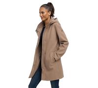 MARIKOO Damen Übergangsmantel (XS-3XL) - Eleganter Mantel mit Taillengürtel, abnehmbarer Kapuze, 2-Wege-Reißverschluss, Warme Jacke Frauen - N047 (XL, TGrey)