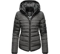 MARIKOO Damen warme Winter Steppjacke mit Kapuze Amber Anthracite Gr. XXL