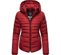 MARIKOO Damen warme Winter Steppjacke mit Kapuze Amber Blood Red Gr. XS