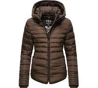 MARIKOO Damen warme Winter Steppjacke mit Kapuze Amber Dark Choco Gr. XXL