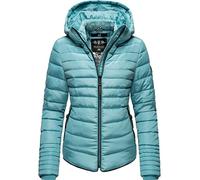 MARIKOO Damen warme Winter Steppjacke mit Kapuze Amber Misty Blue Gr. XXL