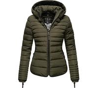 MARIKOO Damen warme Winter Steppjacke mit Kapuze Amber Olive Gr. XL