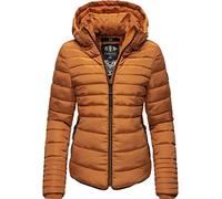 MARIKOO Damen warme Winter Steppjacke mit Kapuze Amber Rusty Cinnamon Gr. S